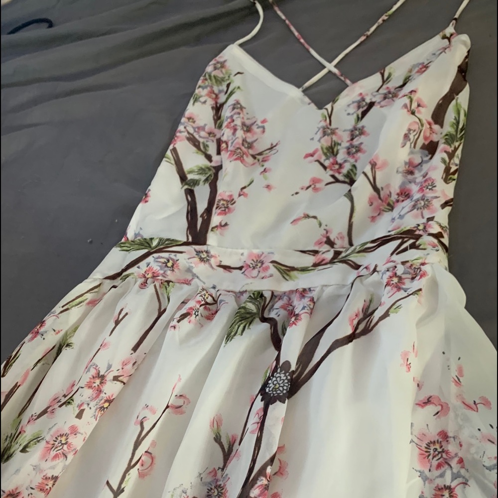 Summer gown open back cross straps